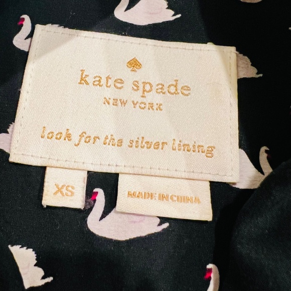 Kate Spade Swan Print Silk Blend Shirtdress XS MSRP $398 - Picture 8 of 10